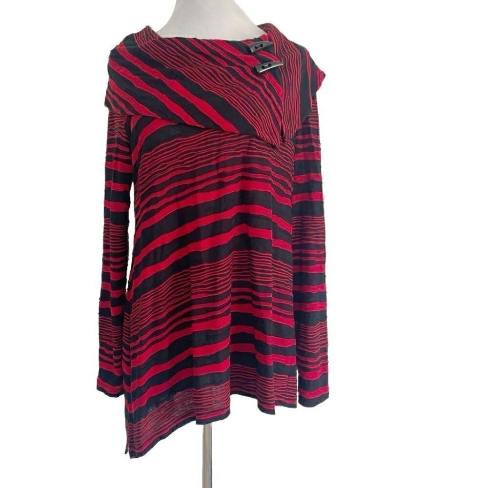 Ali Miles Size Medium Top Blouse Lagenlook Art to Wear Boho